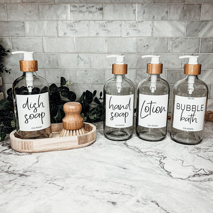 16oz Clear Glass Boston Round Bottle
