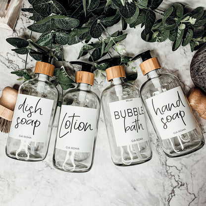 16oz Clear Glass Boston Round Bottle