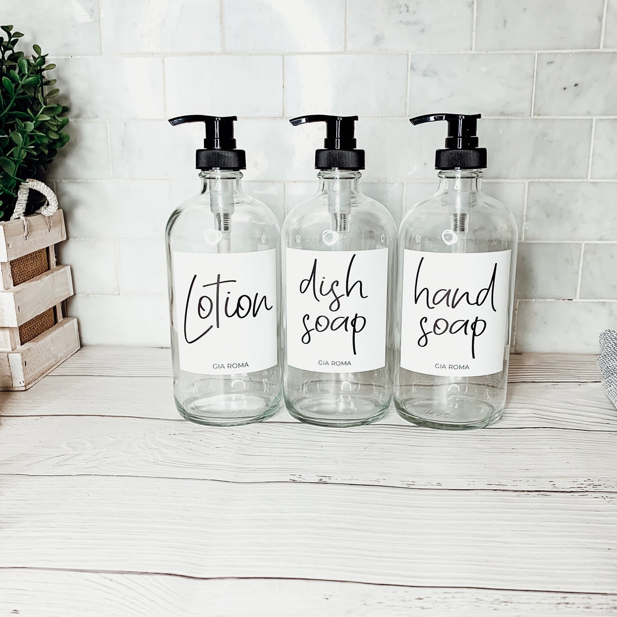 16oz Clear Glass Boston Round Bottle