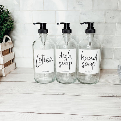 16oz Clear Glass Boston Round Bottle