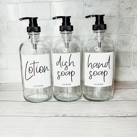 16oz Clear Glass Boston Round Bottle