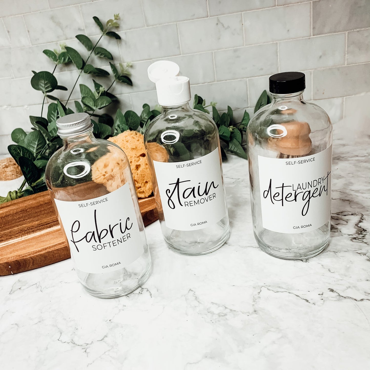 16oz Clear Glass Boston Round Bottle