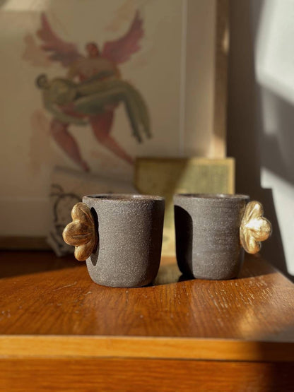 Pumpernickel w/ Gold Leaf - Stoneware Coffee Cup