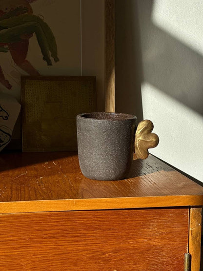 Pumpernickel w/ Gold Leaf - Stoneware Coffee Cup