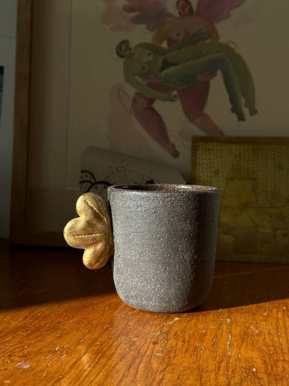 Pumpernickel w/ Gold Leaf - Stoneware Coffee Cup