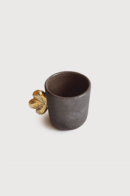 Pumpernickel w/ Gold Leaf - Stoneware Coffee Cup