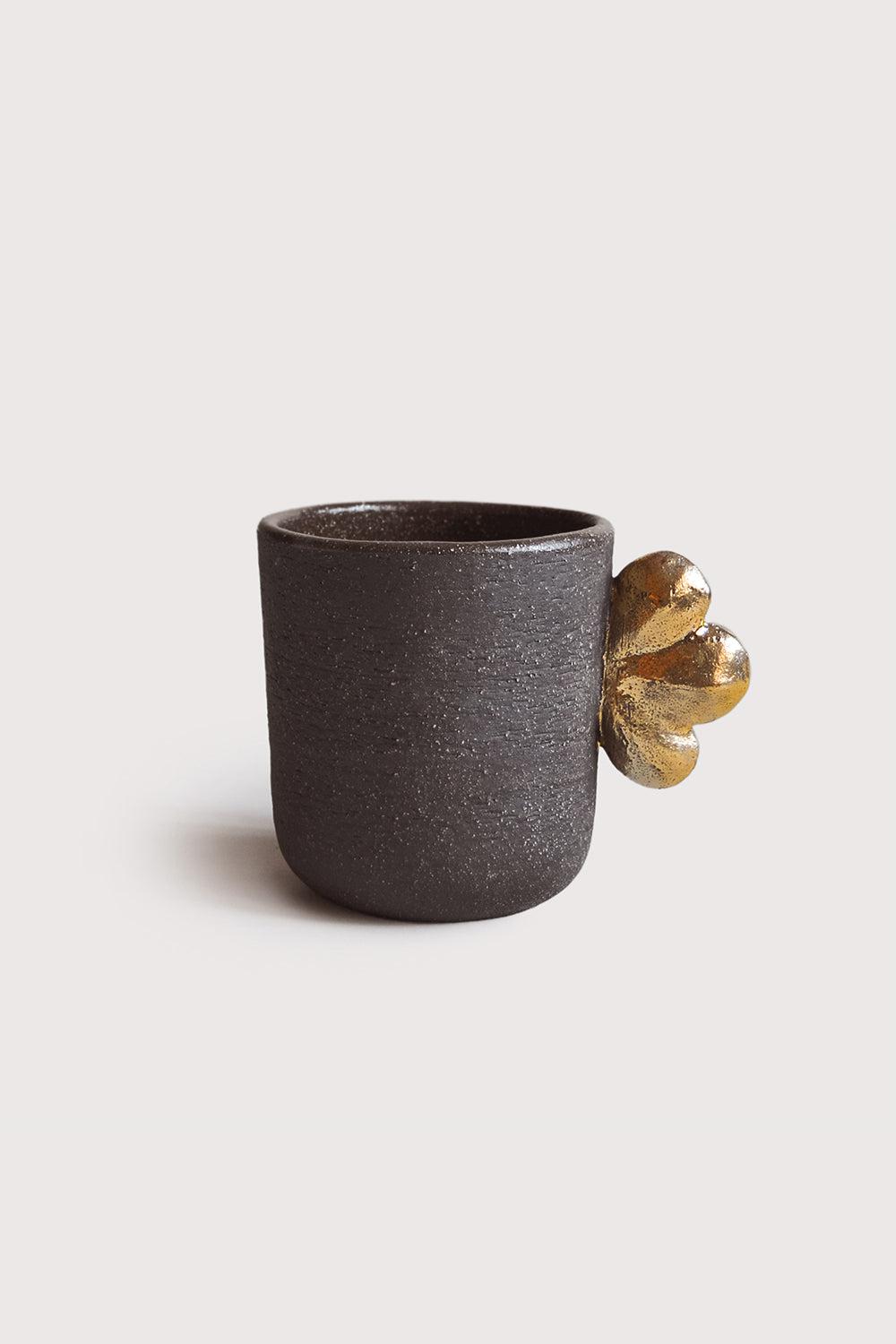 Pumpernickel w/ Gold Leaf - Stoneware Coffee Cup