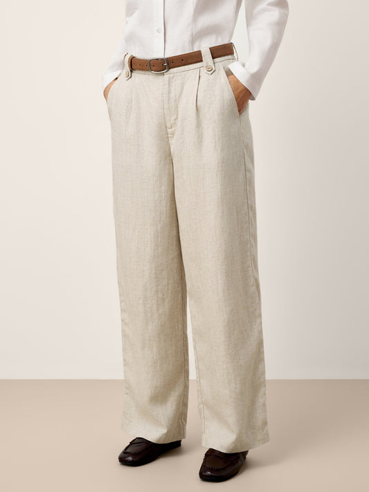 AISLING Pleated Wide Leg Trousers