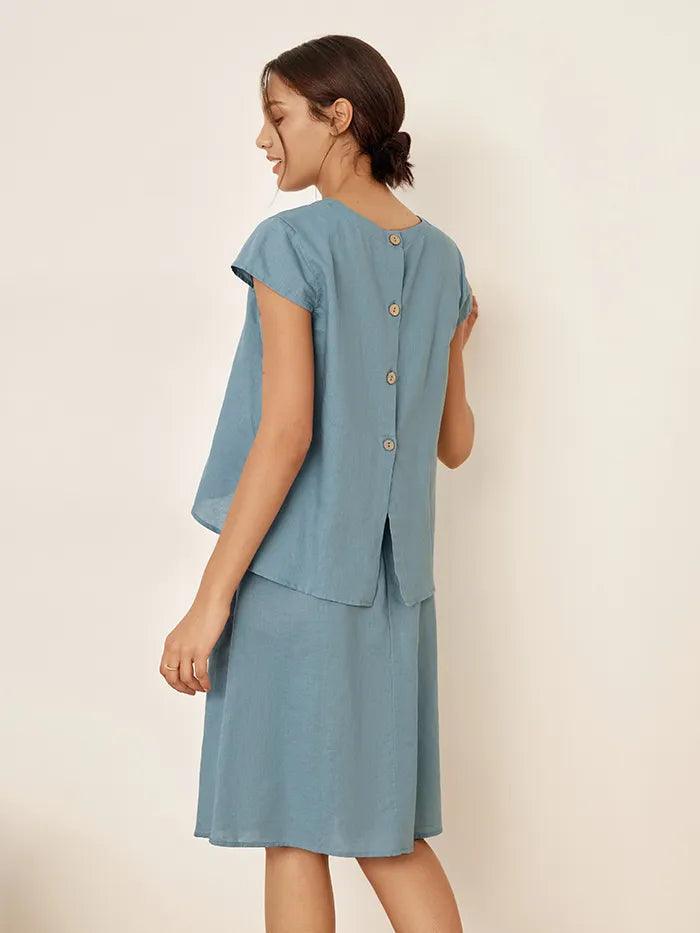 VEDA Blend Cap Sleeve Top & Pencil Skirt Set