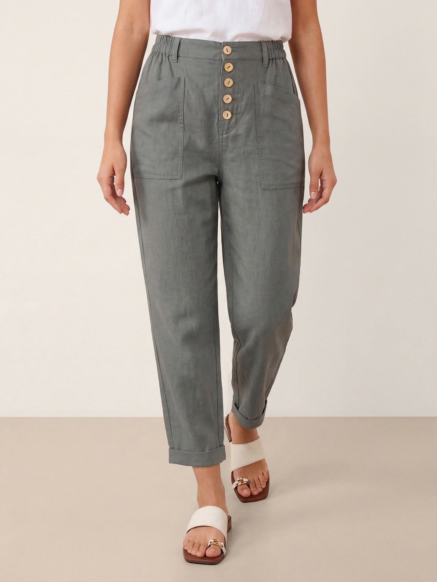 HEIDI Simple Button Fly Trousers