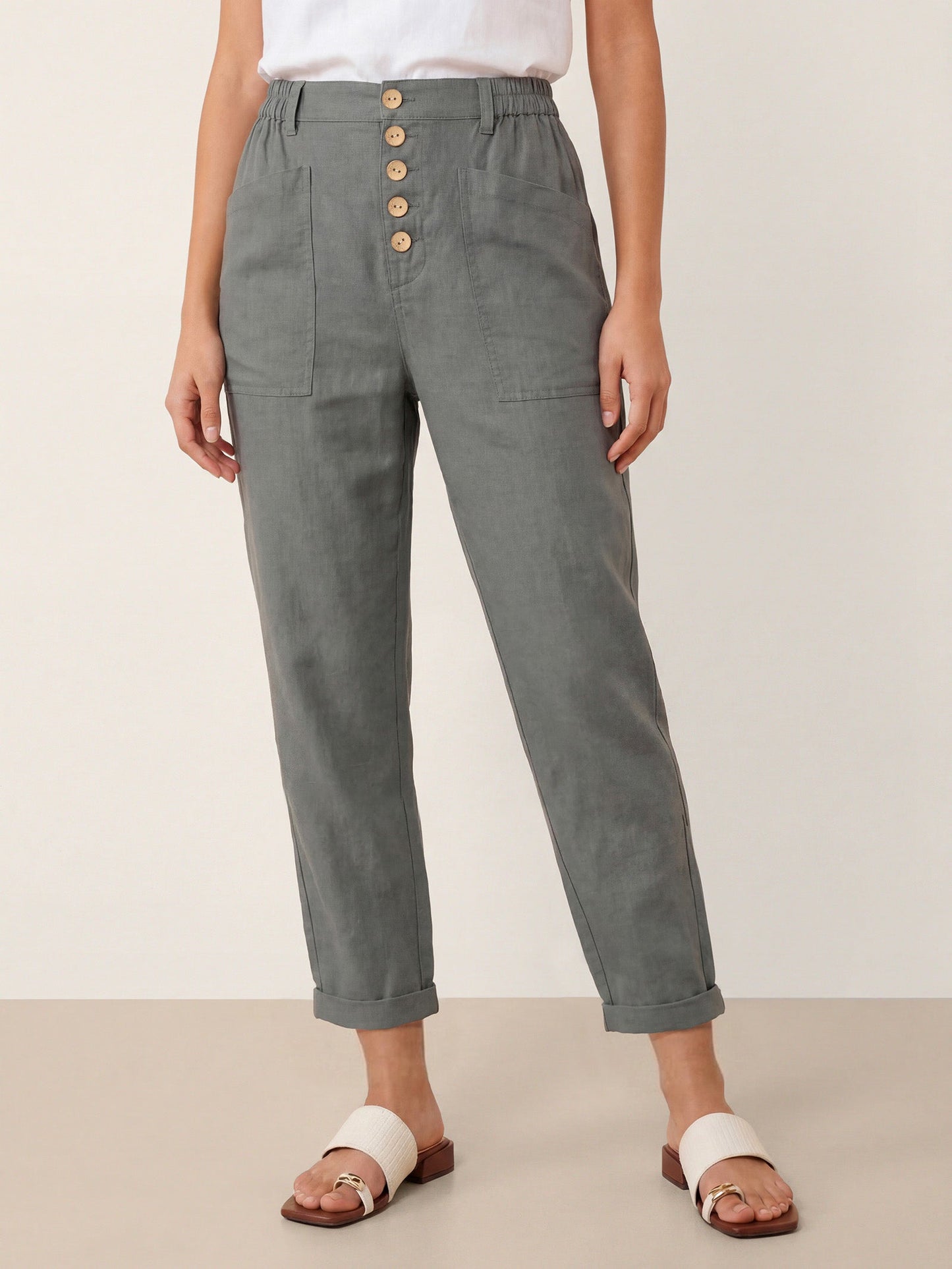 HEIDI Simple Button Fly Trousers