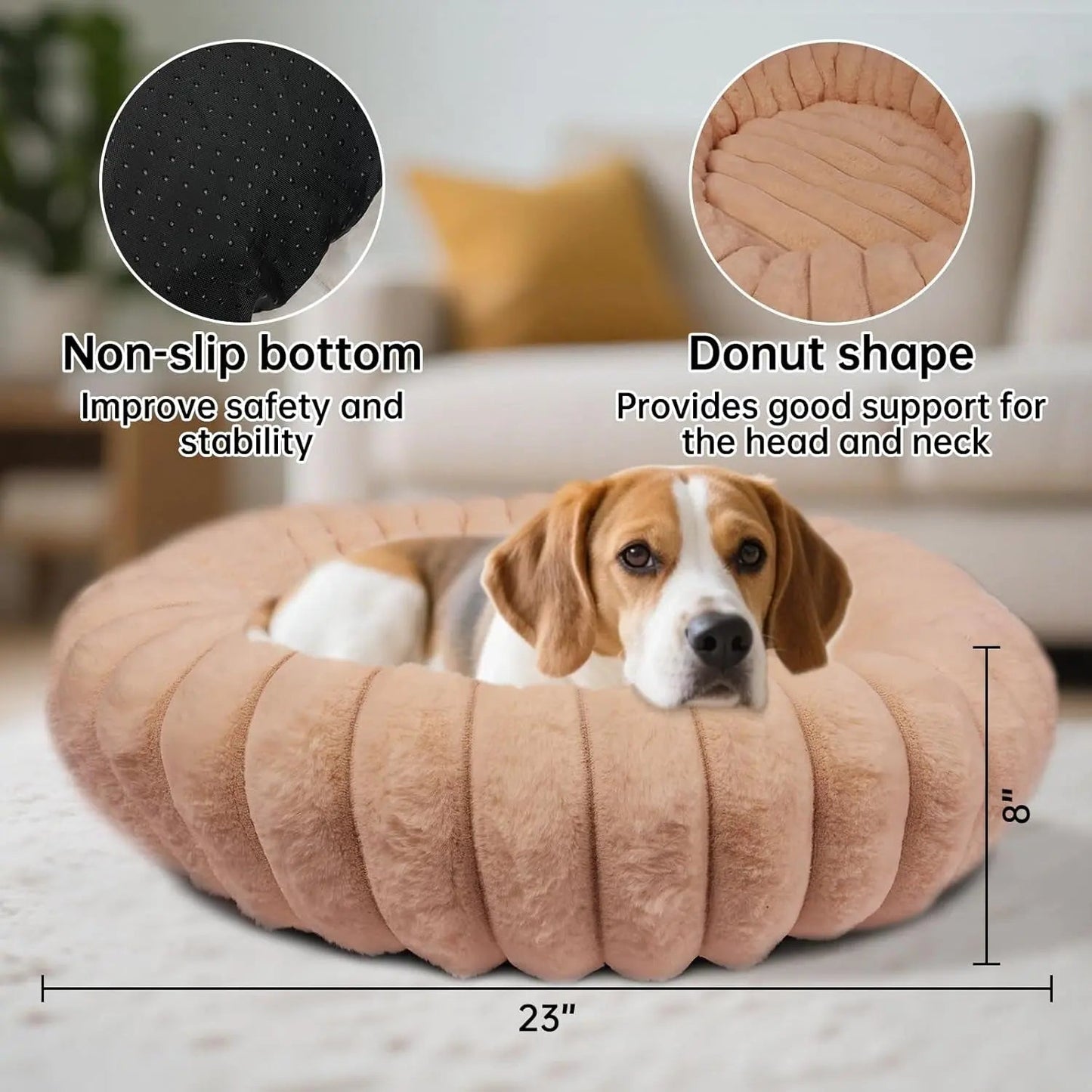 Luxury Faux Fur Donut Pet Bed