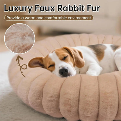 Luxury Faux Fur Donut Pet Bed