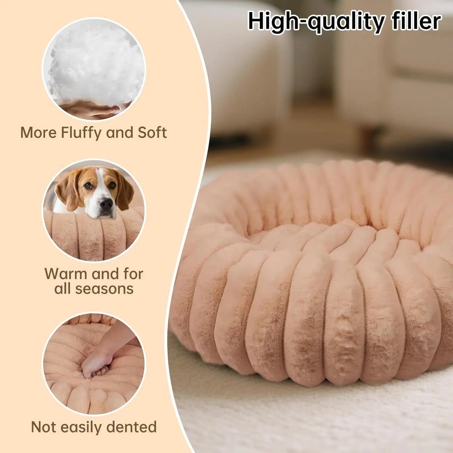 Luxury Faux Fur Donut Pet Bed