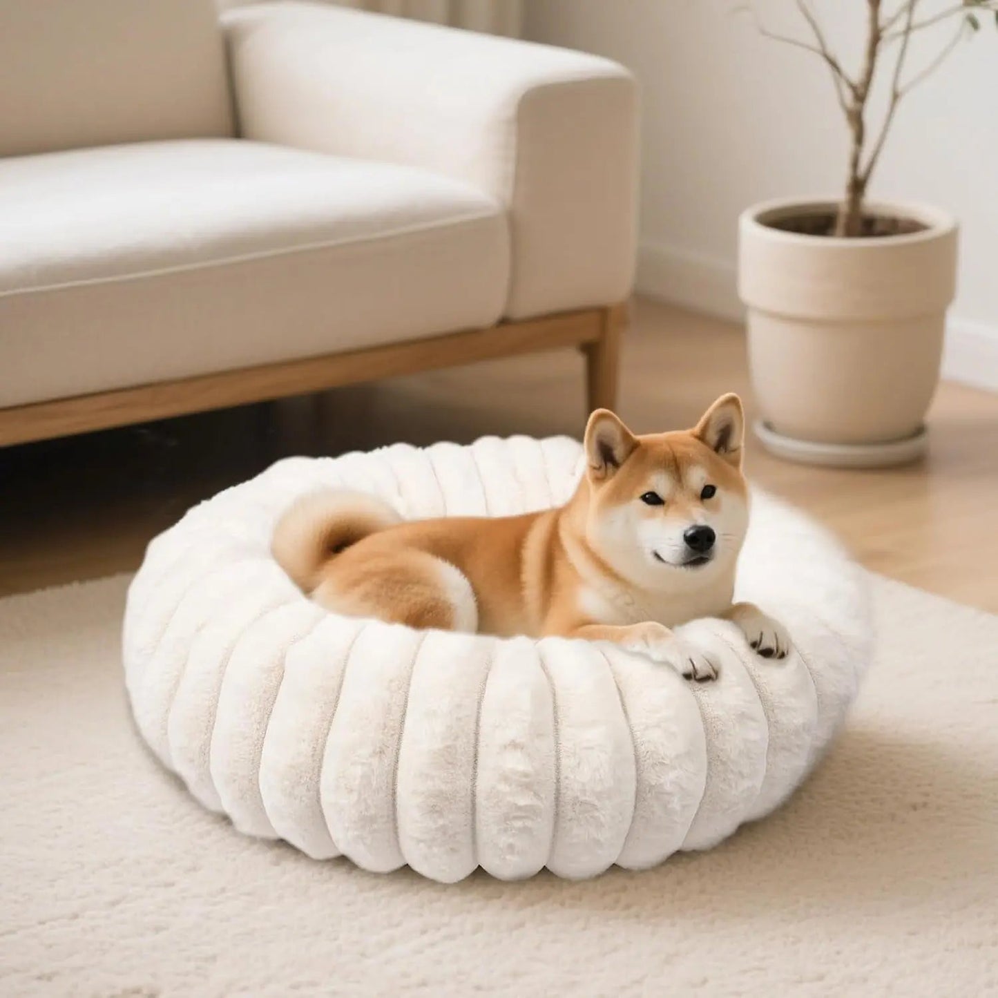 Luxury Faux Fur Donut Pet Bed