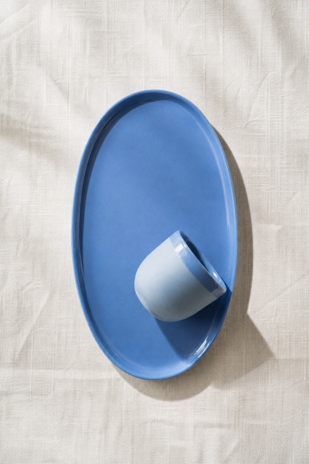 Forget-me-not Blue -  Porcelain Oval Serving Platter.
