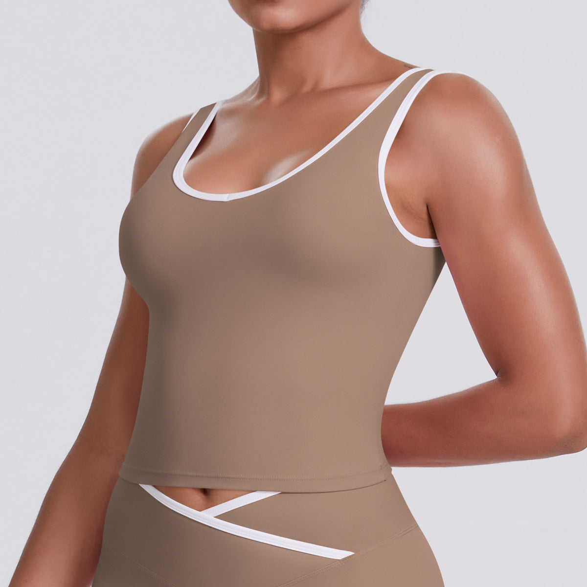 Tight Nude Feel Backless Tennis Top