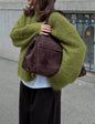 Loose Long Wool Alpaca Round Neck Sweater