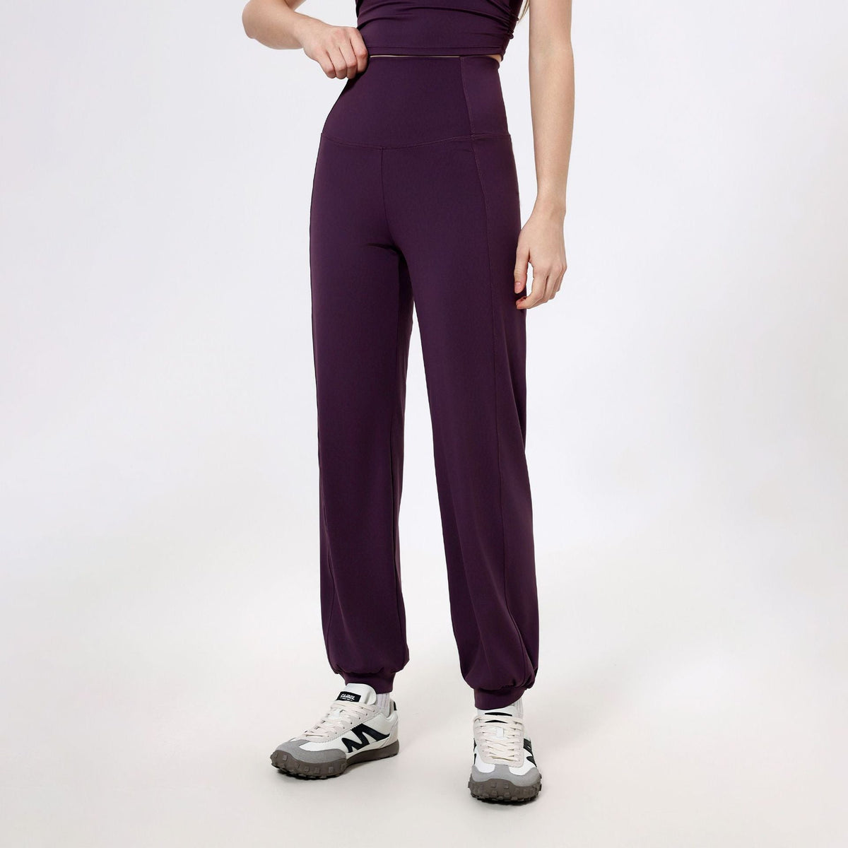 High Waist Belly Loose Straight Ankle Tied Trousers Quick Drying Running Nude Feel
