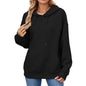 Solid Color Hooded Pocket Loose Pullover