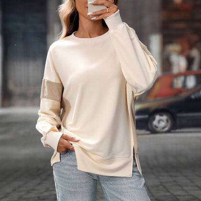 Round Neck Multicolor Casual Loose Sweatshirt