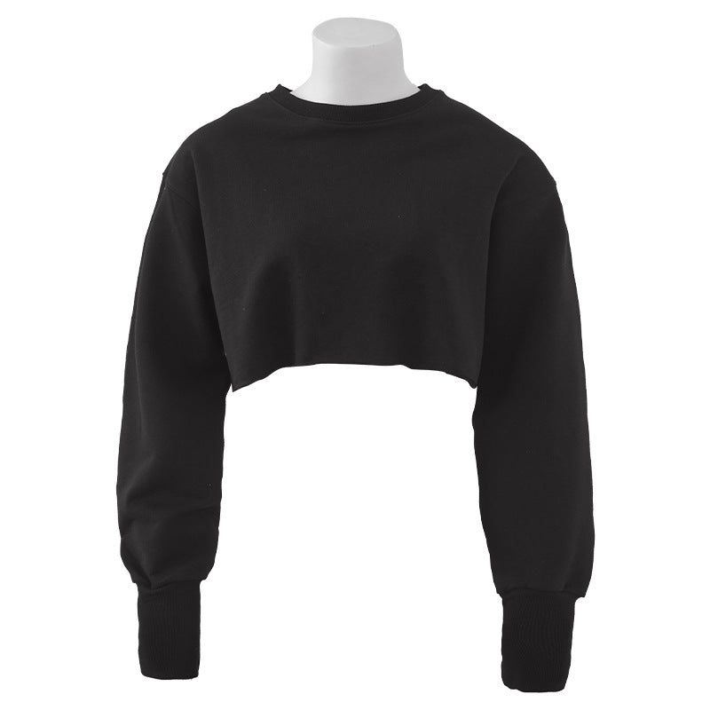 Cropped Fleece Lined Pullover Hoodie