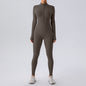 Zipped Nude Feel Long Sleeve Body Suit