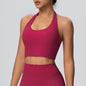 Solid Color Halter Nude Feel Vest Top Chest Pad Sports Bra Underwear