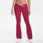 Nude Feel Skinny Cross High Waist Wide Leg Bell Bottom Sport Pants