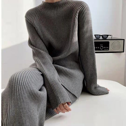 Sweater Wide Leg Pants Two-Piece Set