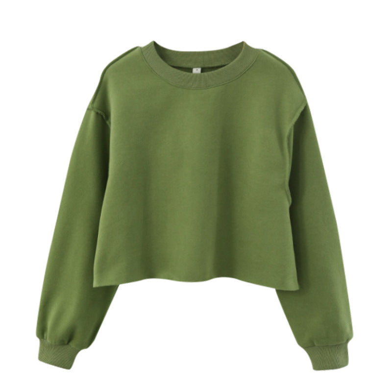Fleece Lined Cropped Long Sleeved Fitness Top