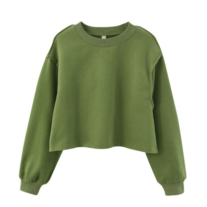 Fleece Lined Cropped Long Sleeved Fitness Top