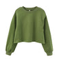 Fleece Lined Cropped Long Sleeved Fitness Top