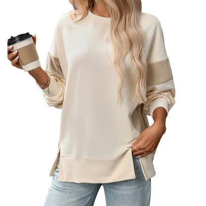 Round Neck Multicolor Casual Loose Sweatshirt