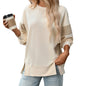 Round Neck Multicolor Casual Loose Sweatshirt