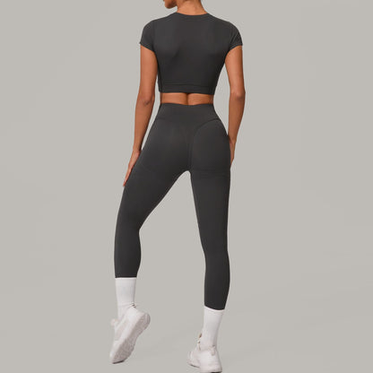 Brushed Tight High Waisted Two-Piece Set