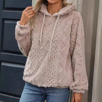 Plush Jacquard Long Sleeve Loose Pullover