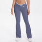 Nude Feel Skinny Cross High Waist Wide Leg Bell Bottom Sport Pants
