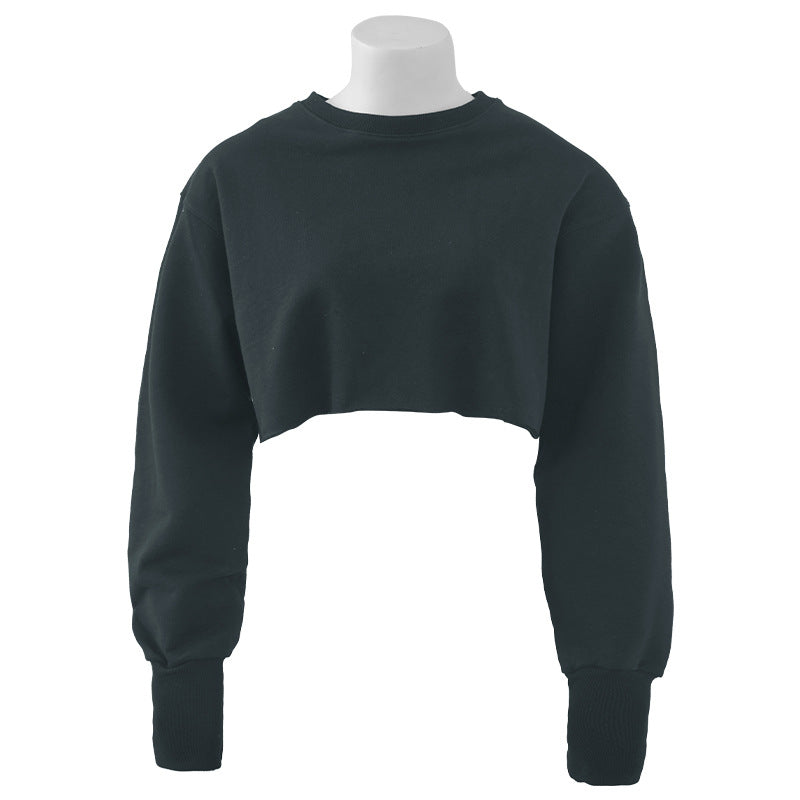Cropped Fleece Lined Pullover Hoodie