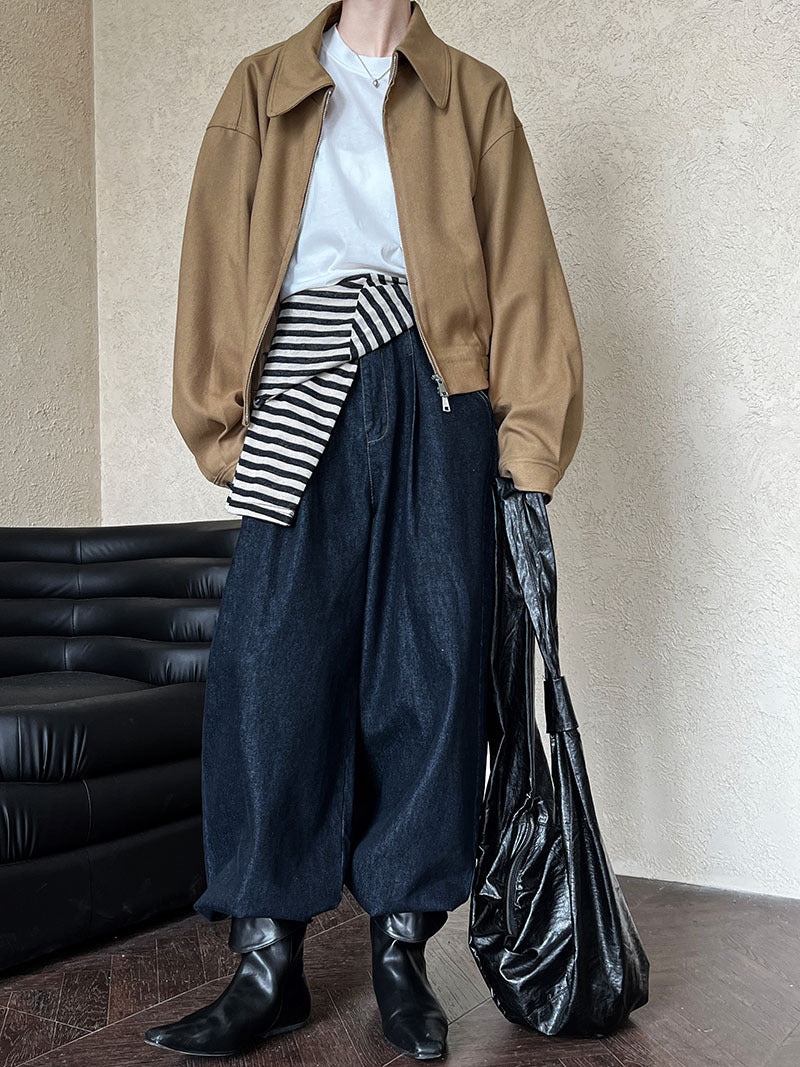 Maillard Collared Drop Loose Jacket