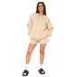 Solid Color Round Neck Long Sleeve Sweater Women Casual Shortt Set