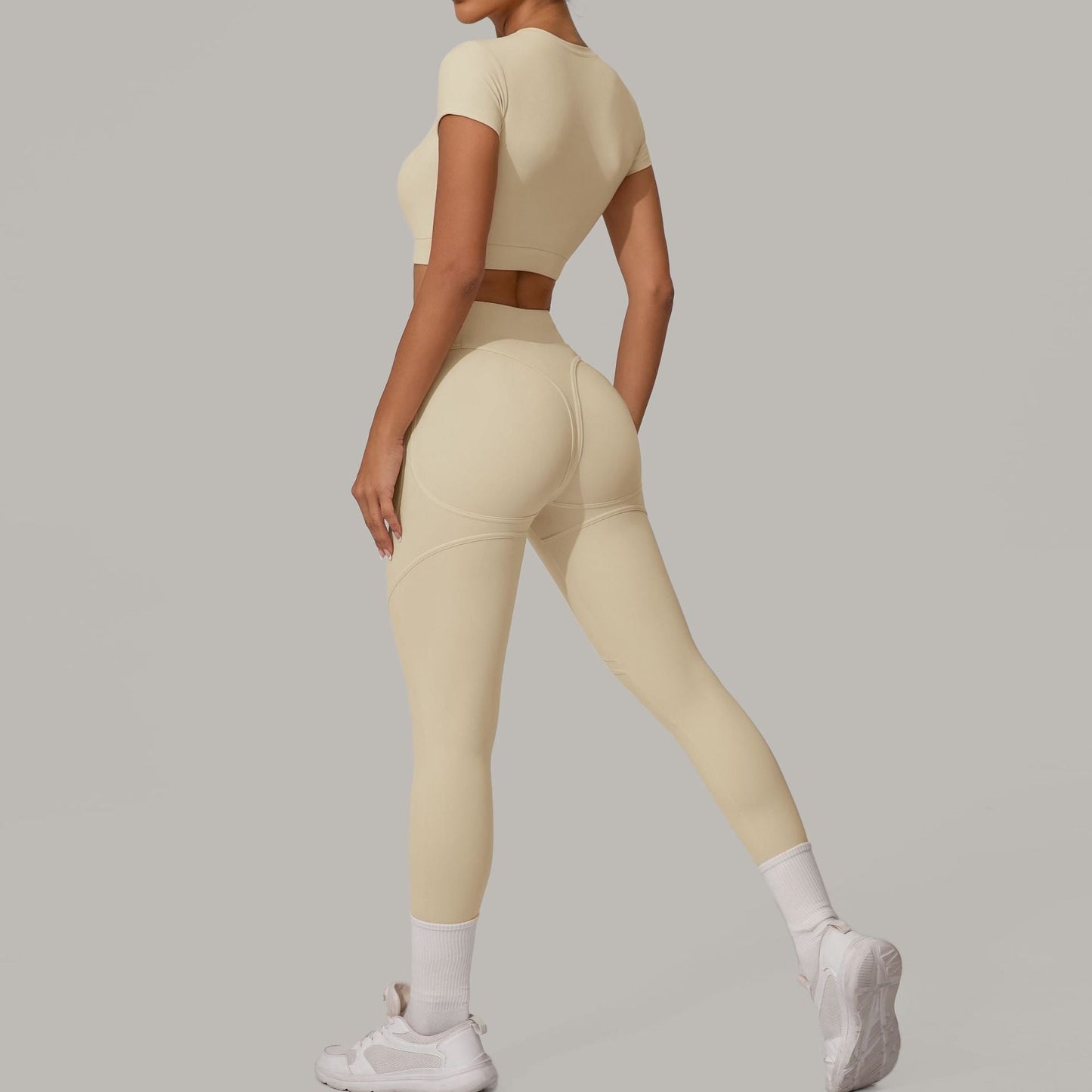 Brushed Tight High Waisted Two-Piece Set