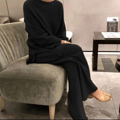 Sweater Wide Leg Pants Two-Piece Set
