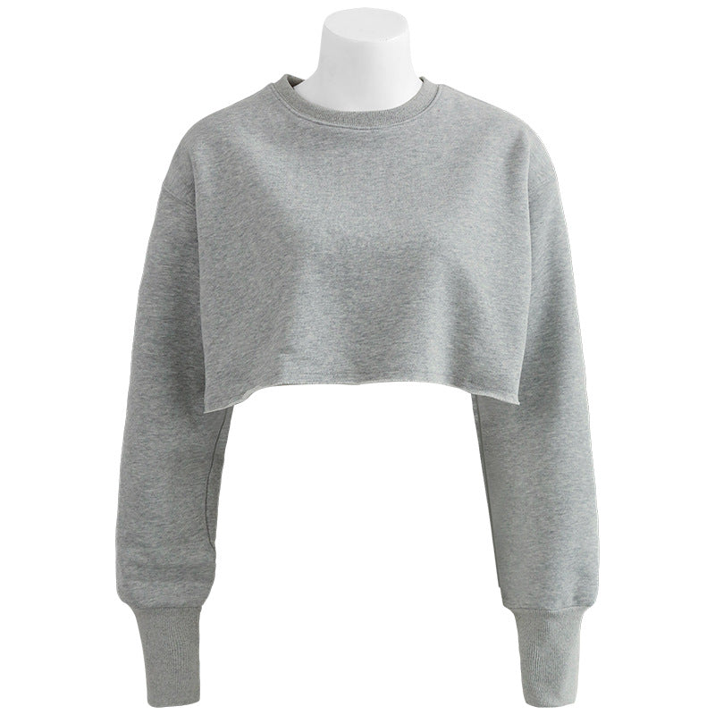 Cropped Fleece Lined Pullover Hoodie