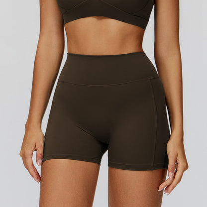 High Waist Pleated Slimming Tight Shorts