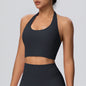 Solid Color Halter Nude Feel Vest Top Chest Pad Sports Bra Underwear