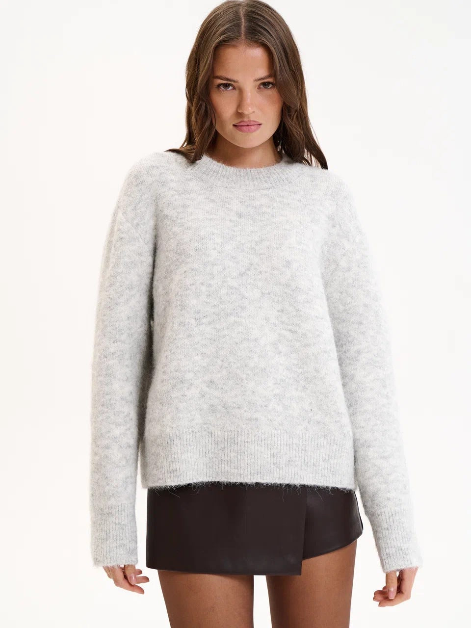 Loose Long Wool Alpaca Round Neck Sweater