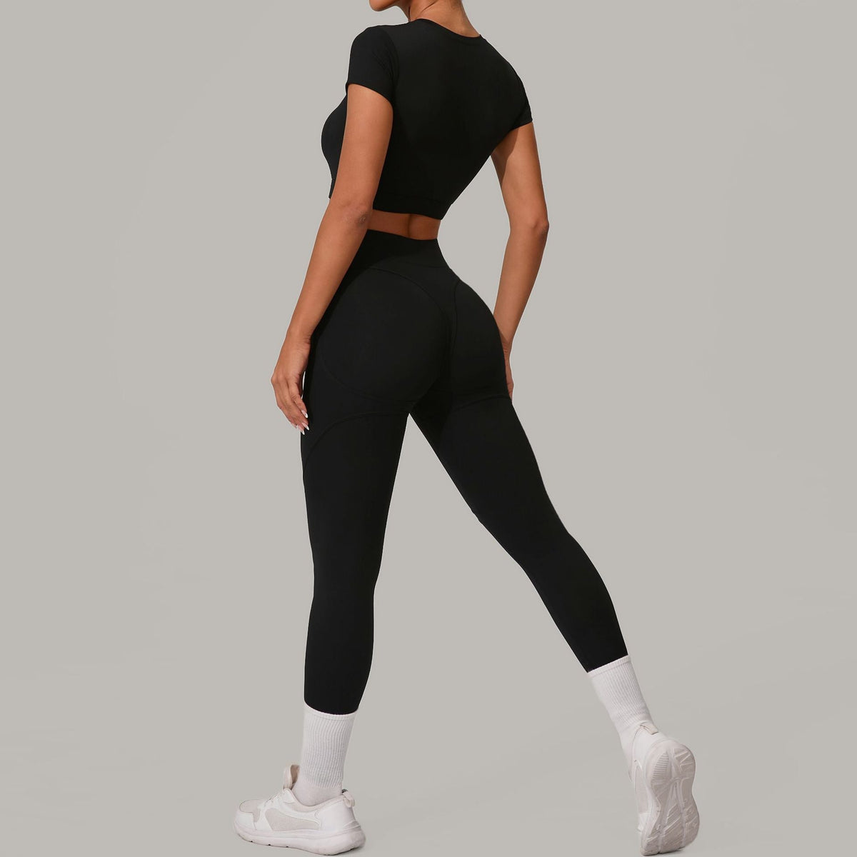 Brushed Tight High Waisted Two-Piece Set