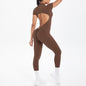 Open Collar Zipper w/ Chest Pad Short Sleeve Skinny One Piece