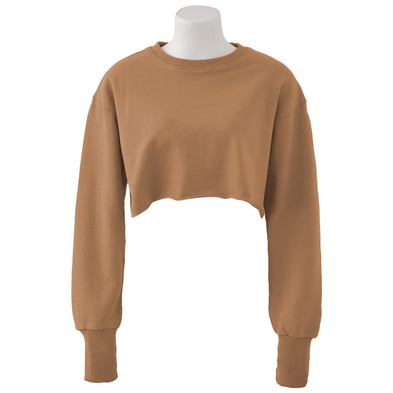 Cropped Fleece Lined Pullover Hoodie